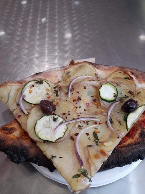 Vegan pizza bianca at Slice of Heaven in Dunedin