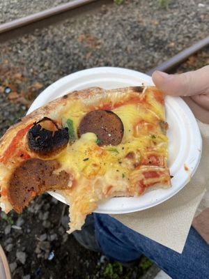 Vegan pepperoni   at Slice of Heaven in Dunedin