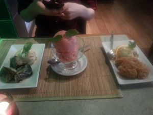 trio of desserts at Jasmine Thai Restaurant in Exeter