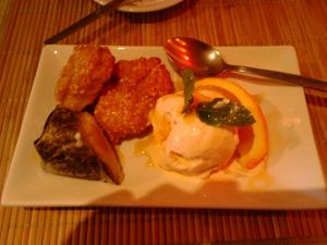 Shared desserts at Jasmine Thai Restaurant in Exeter