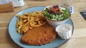 Gemüsebratling aka "veganes Schnitzel" at Bootshaus Biggesee in Olpe