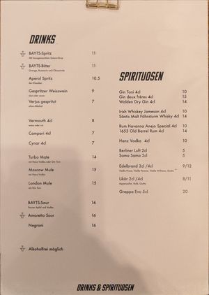 Liquors at BAYTS in Luzern