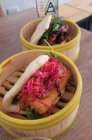 Bao bun with Tofu and Seitan at Asianica in Lima