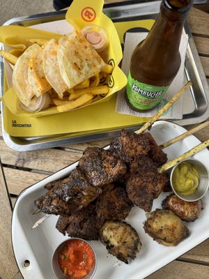 skewers and quesadillas   at La ReContra in Lima