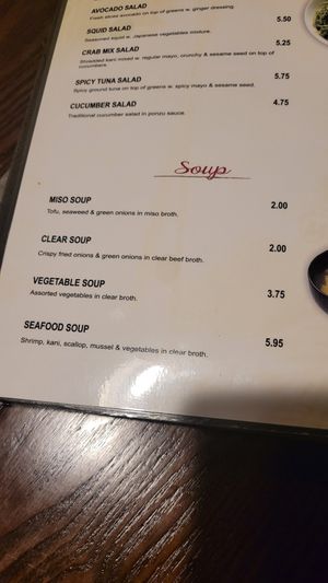 I would ask, but assume clear broth is beef. One vegan soup. at OHAYO in Webster