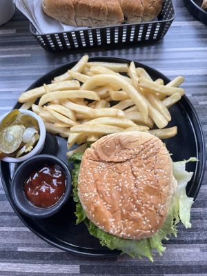 Vegan burger   at Restaurante Vegetariano Terra Nostra in Mexico City