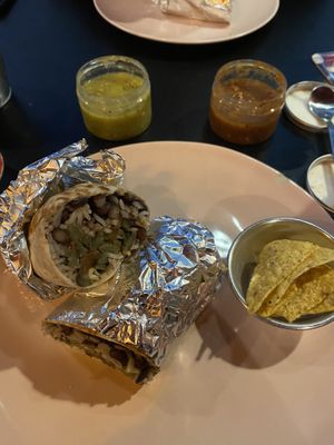 also nopalitos burrito, with two salsas   at Callejero in Porto