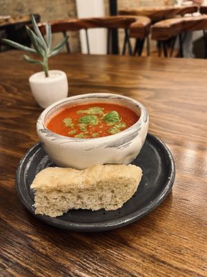 Tomato soup  at Pianta in Bogota