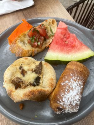 fresh fruit, pan au chocolat at Pianta in Bogota