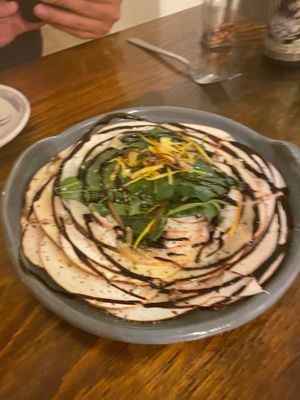 Mushroom Carpaccio at Pianta in Bogota