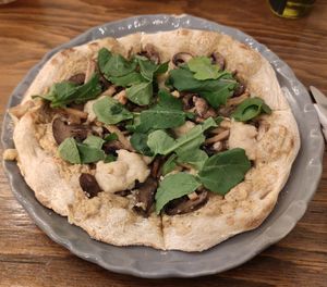 Funghi + something pizza at Pianta in Bogota