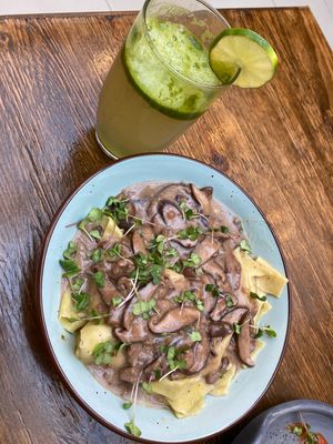 Papardelle de hongos stroggnoff  at Pianta in Bogota