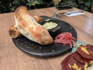 Bread and dip at Pianta in Bogota