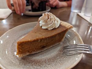 Pumpkin pie  at Cafe Mosaics in Edmonton