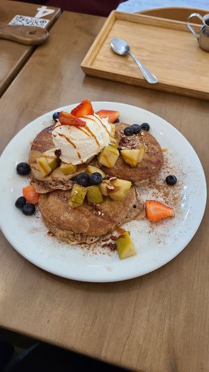 Cinnamon Apple Pancakes at Cafe Mosaics in Edmonton