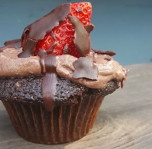 Chocolate cupcake at Cafe Mosaics in Edmonton