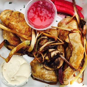 Perogies at Cafe Mosaics in Edmonton