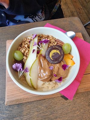 Vegan rice pudding (warm) at Spread The Moon in Brussels