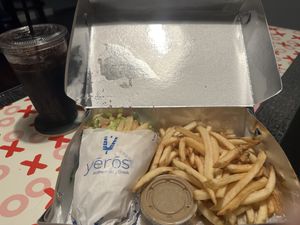 Falafel meal  at yērōs - authentically Greek in St James