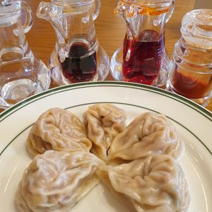 dumplings with dipping options at Alt.a in Seoul