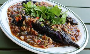 whole eggplant with sauce 통가지 at Alt.a in Seoul