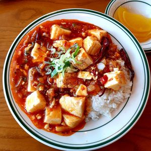 mapo tofu on rice ...great value at Alt.a in Seoul
