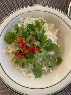 Soft tofu salad had bright fresh flavor   at Alt.a in Seoul