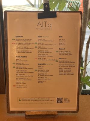 menu  at Alt.a in Seoul