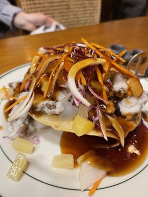 The stir fried meat in sweet sour souce  at Alt.a in Seoul