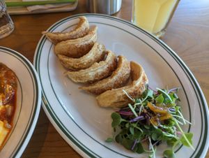 Kimchi fried dumplings at Alt.a in Seoul