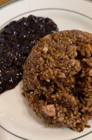 Fried rice came with tasty black bean sauce on the side   at Alt.a in Seoul