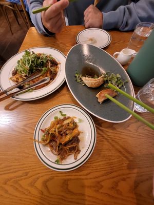 Japchae and fried dumplings at Alt.a in Seoul