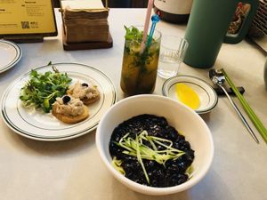 Tuna Bread (Appetizer), JjaJangMyeon & Non Alcoholic Mojito 💚  at Alt.a in Seoul