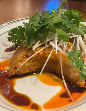 Dumpling with spicy oil, with green onion & cilantro   at Alt.a in Seoul