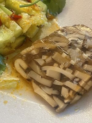 Mushroom pudding. interesting & full of flavoring with spices   at Alt.a in Seoul