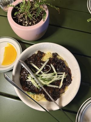 Jjajangmyeon (black bean veef noodles)   at Alt.a in Seoul