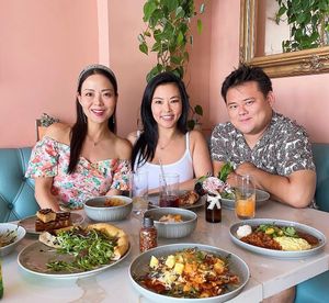 Pretty ambience.  Great for date night and friends  at Olivia Restaurant in Los Angeles