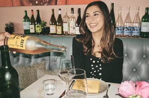 Natural wine  at Olivia Restaurant in Los Angeles