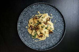 Mushroom tortellini from the dinner menu at Earth House Restaurant And Wine Bar in Bangkok