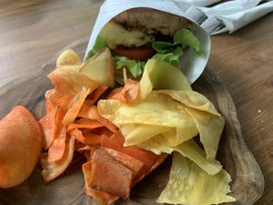 Amazing burger!  at Earth House Restaurant And Wine Bar in Bangkok