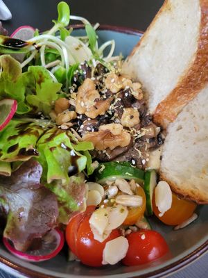 Hummus toast at Earth House Restaurant And Wine Bar in Bangkok