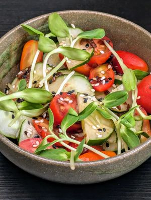 Cucumber salad tapa at Earth House Restaurant And Wine Bar in Bangkok