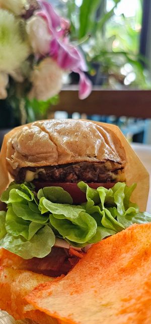 burger at Earth House Restaurant And Wine Bar in Bangkok