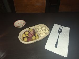 Olives and feta at Earth House Restaurant And Wine Bar in Bangkok