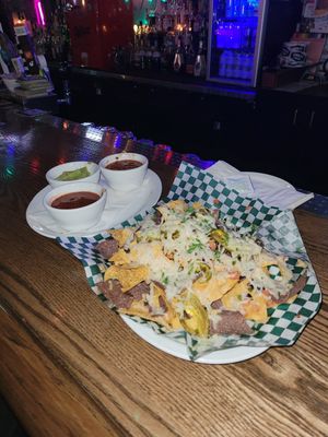 Plant based nachos with guac at Leopold's Tavern in Victoria