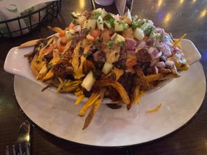 Large Cheeseburger Poutine at Leopold's Tavern in Victoria