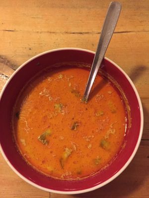 Shkembe soup with mushrooms at Sunmoon - Alabin in Sofia