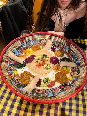 Vegatarian plate for 2 at Ethiopisch Restaurant in Eindhoven