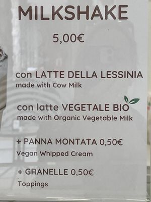 Milkshake option 😊  at Gelateria Terra & Cuore in Verona