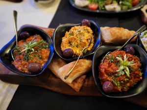 Traditional macedonean winter salads at Ethno Tavern in Pashina Vodenica